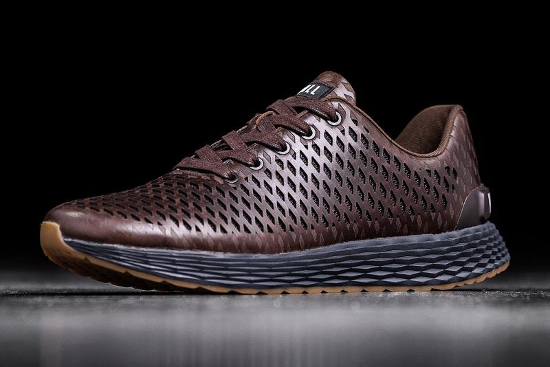 Nobull Leather Runner Women's Running Shoes Coffee | USA K1670O